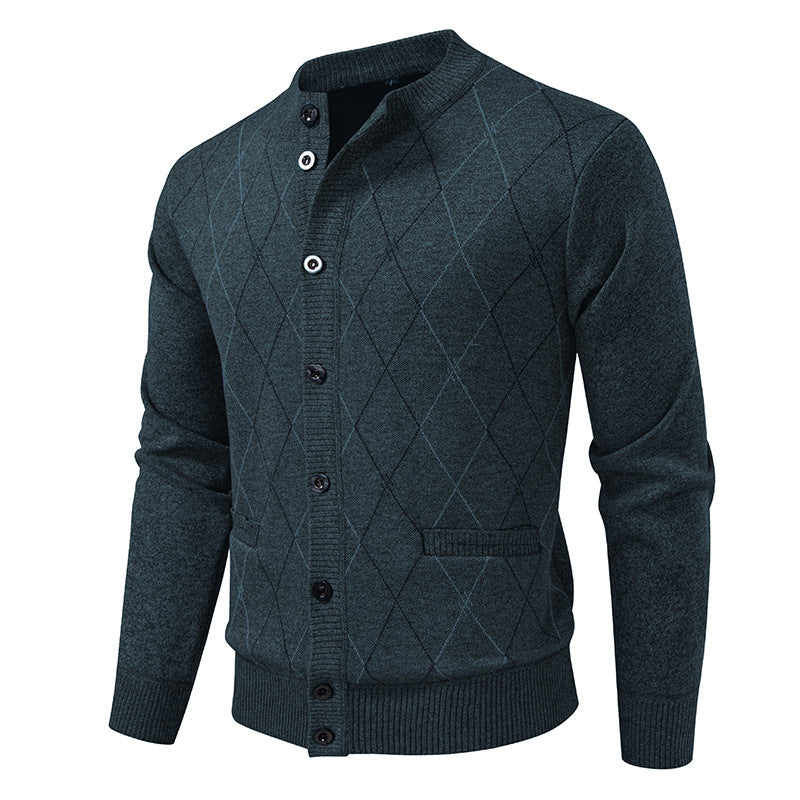 Men's knitted jacket with a modern diamond pattern Lune London