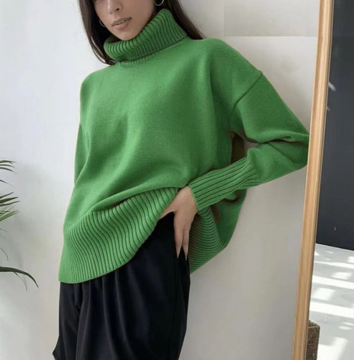 Loop collar sweater for women in soft material Lune London