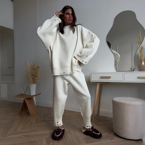 Wide knitted set for women with refined details Lune London