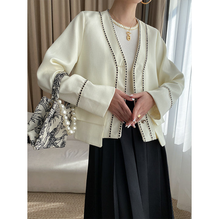 Ladies Elegant Cardigan with delicate contrast details Chic & Stil