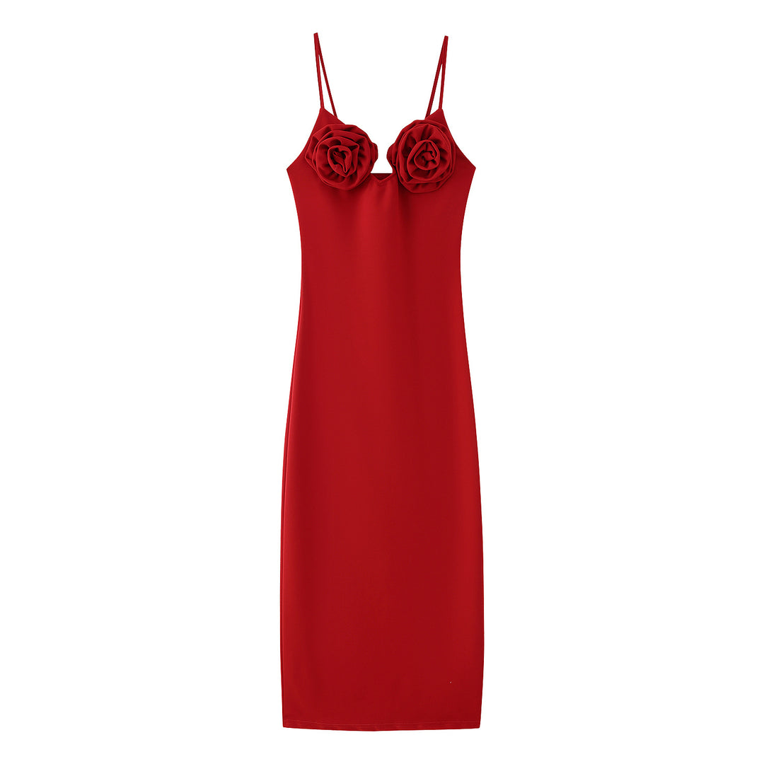 Maxi dress for ladies with floral appliqués and an elegant cut Lune London