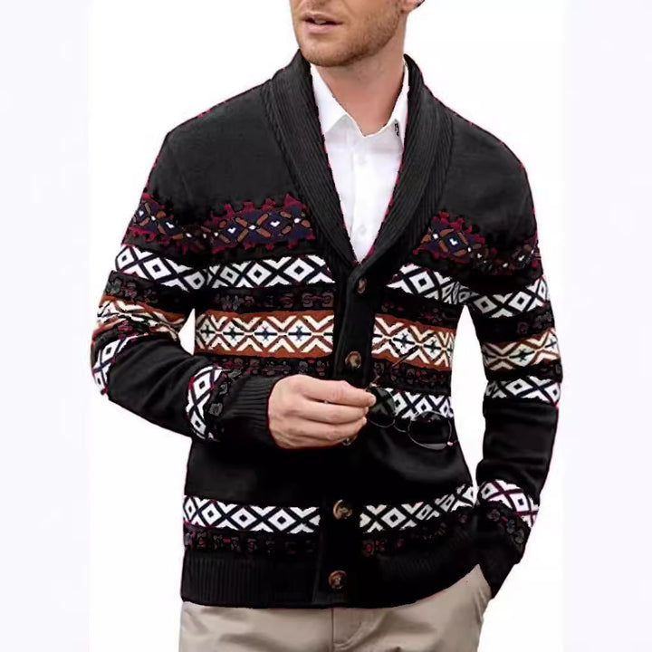 Men's knit jacket with creative pattern Lune London