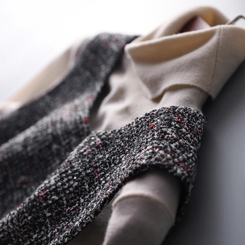 Textured shift dress for women with pockets Lune London