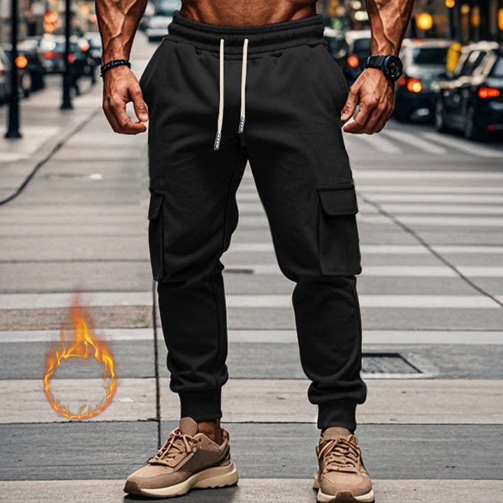 Men's Sporty Cargo Jogging Pants with Elastic Waistband and Practical Pockets Lune London