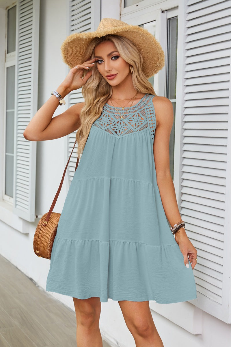 Lightweight summer dress for women with lace accents Lune London