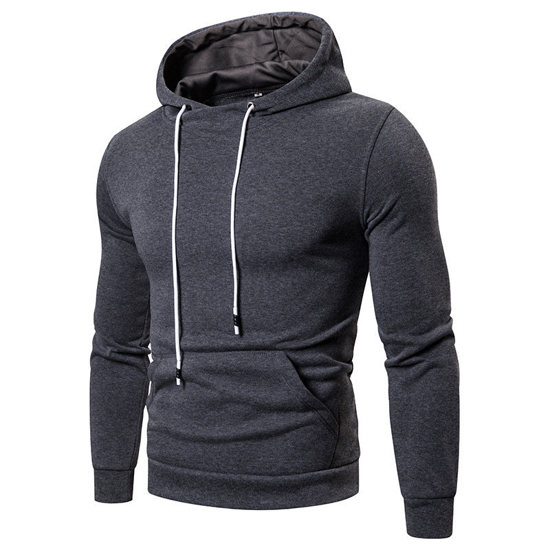 Men's sporty hoodie made of soft textured fabric with practical kangaroo pocket Lune London