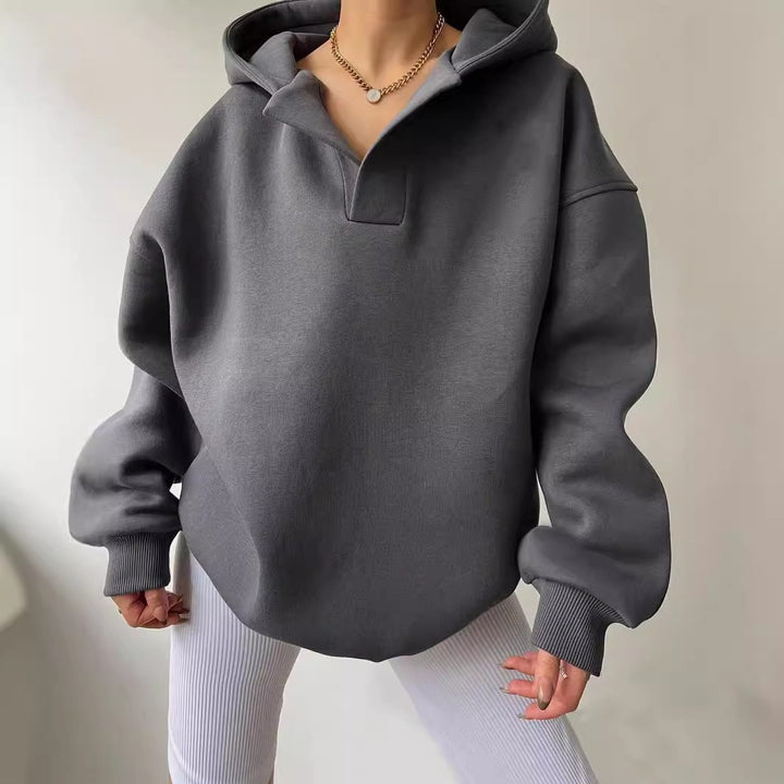 Oversized hoodie for women with half-zip Lune London