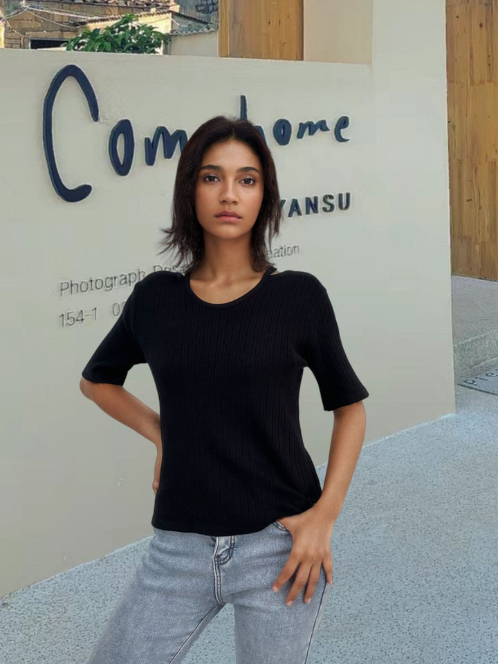 Casual ribbed knit sweater for women Lune London