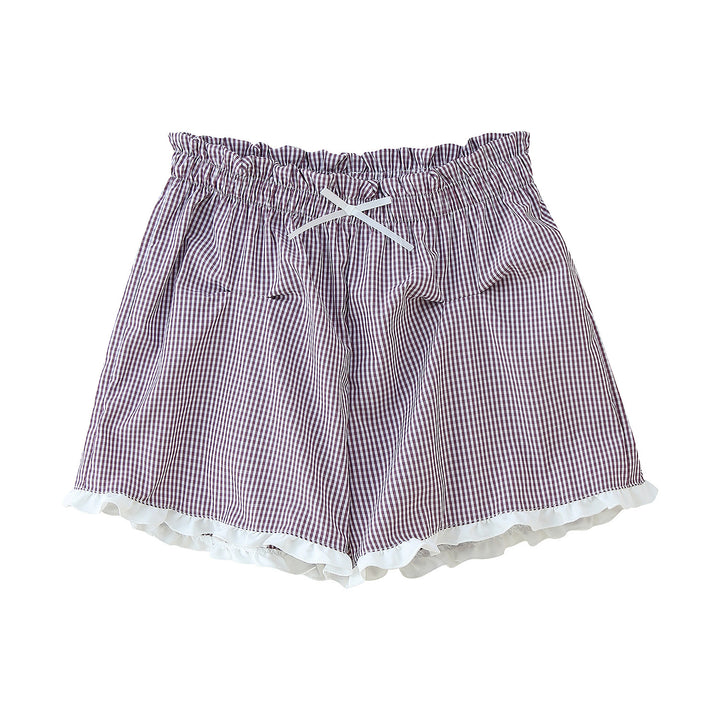Women's pajama set with ruffle details and button-up top Lune London
