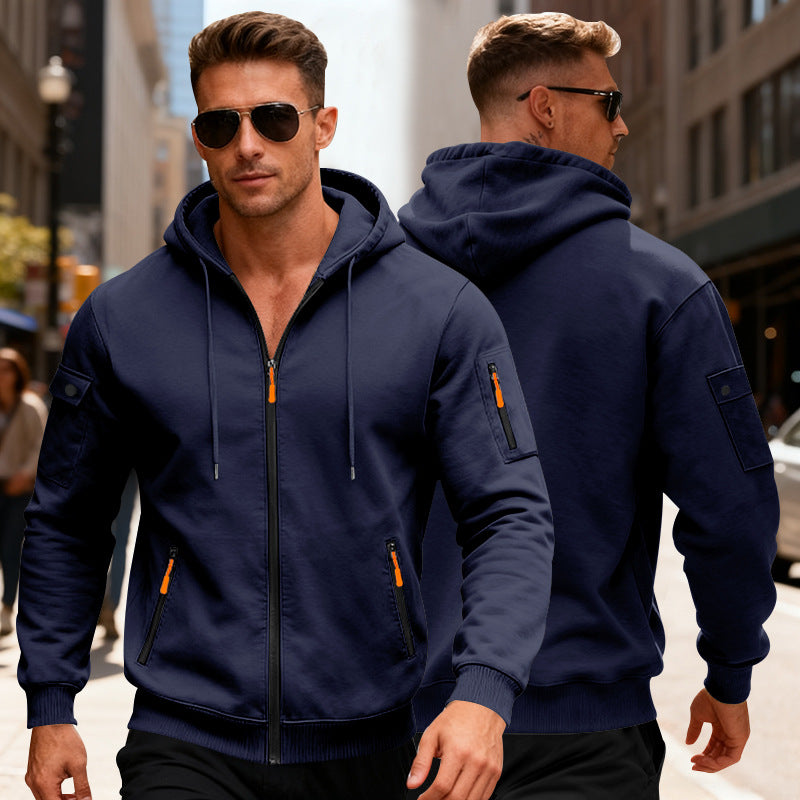 Men's sporty hooded jacket with zip pockets and modern cut Lune London
