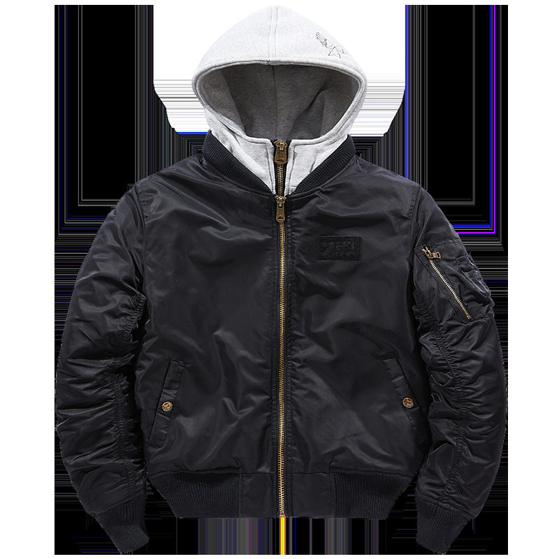 Men's bomber jacket with removable hood and practical pockets Lune London