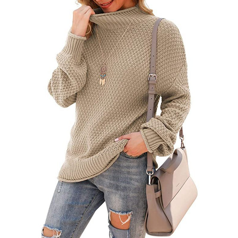 Thick knit sweater for women with high collar and comfortable sleeves Lune London