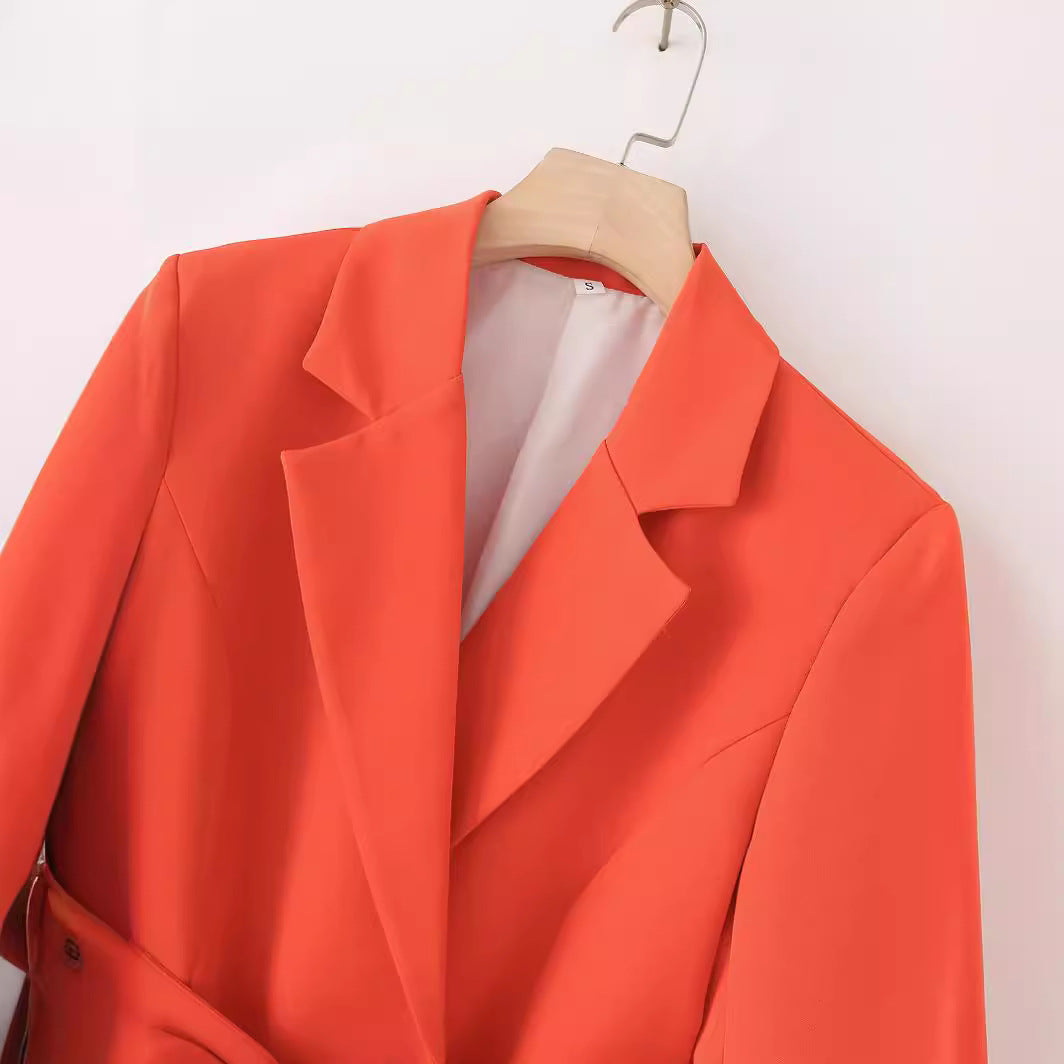 Blazer jacket for women with fitted cut and belt detail Lune London