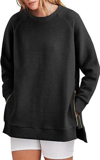 Women's trendy sweatshirt with side zips Lune London