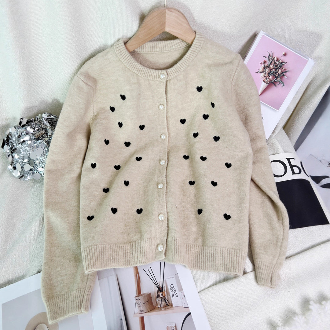 Cardigan à motif cœur pour femmes Chic & Stil