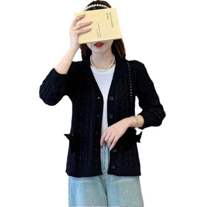 Women's jacket with decorative pockets and wave pattern Lune London
