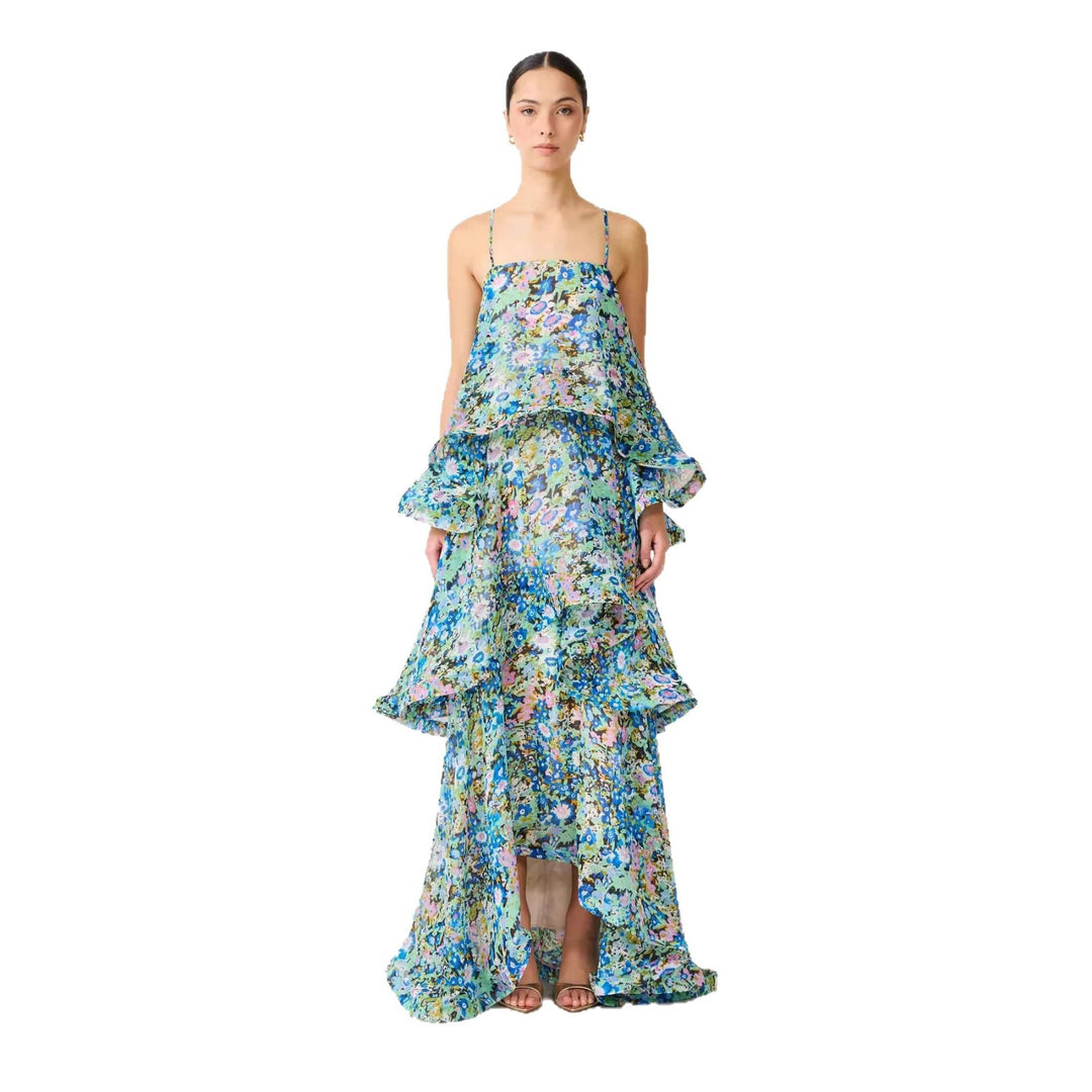 Women's maxi dress with ruffle details Lune London