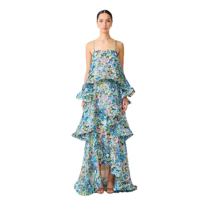 Women's maxi dress with ruffle details Lune London