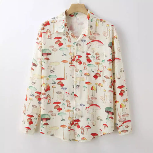 Long sleeve shirt for women with a creative mushroom pattern and high-quality materials Lune London