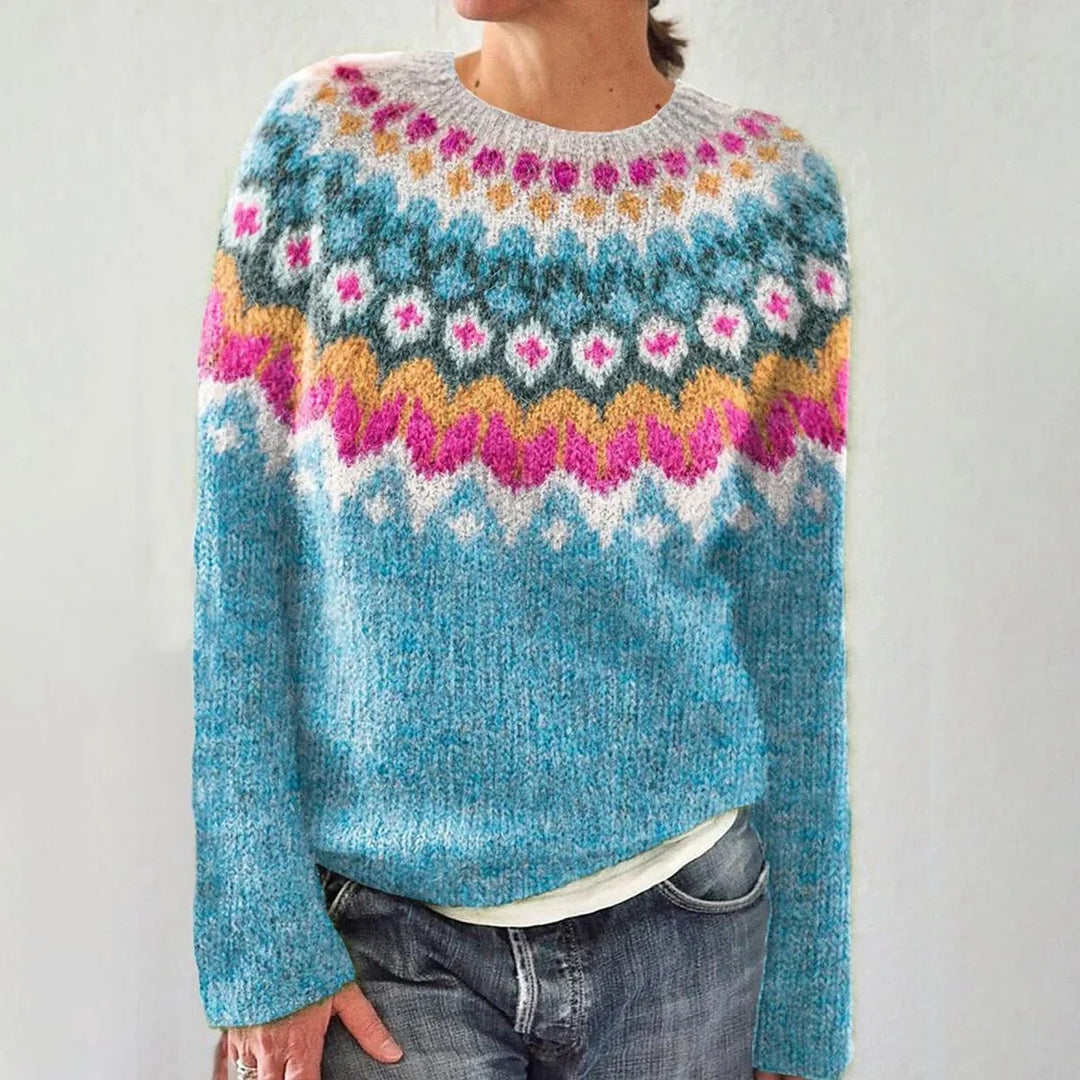 Pull en tricot pour femmes avec un motif vibrant et une coupe confortable Chic & Stil