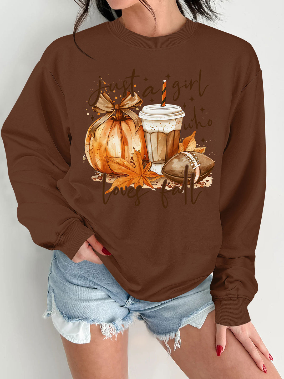 Sweatshirt pour femmes avec motif d'automne et impression inspirante Chic & Stil