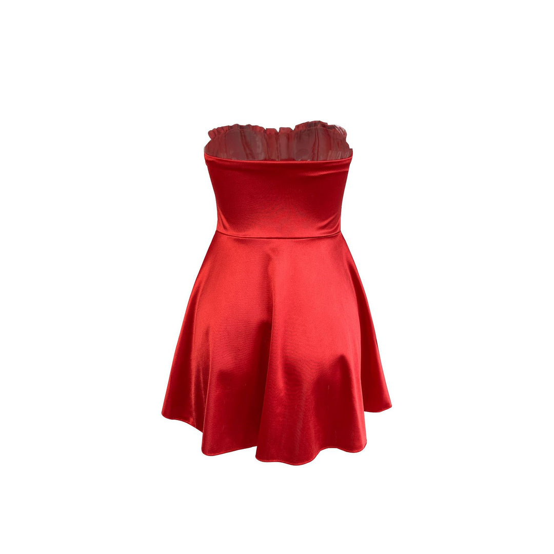 Women's strapless mini dress with gathers and figure-flattering cut Lune London