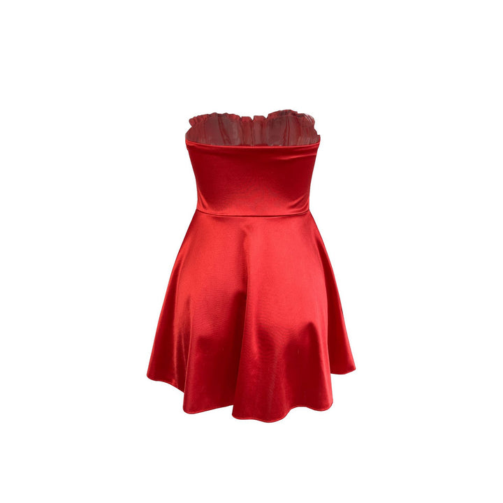 Women's strapless mini dress with gathers and figure-flattering cut Lune London