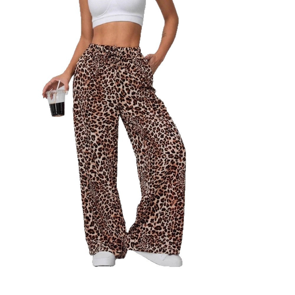 Pantalons en chiffon large pour femmes à motif léopard Lune London