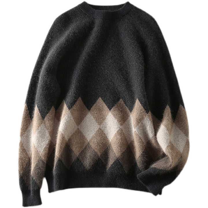 Casual knit sweater for women with a modern diamond pattern and a soft material Lune London