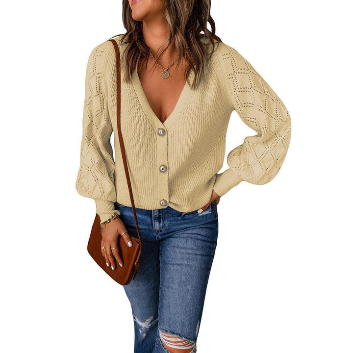 Wool coat for women with a refined diamond structure and a deep V neck Lune London
