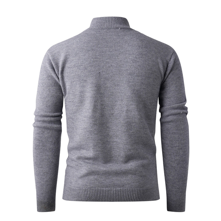 Thick knit pullover for men with a modern high collar and functional zipper Lune London