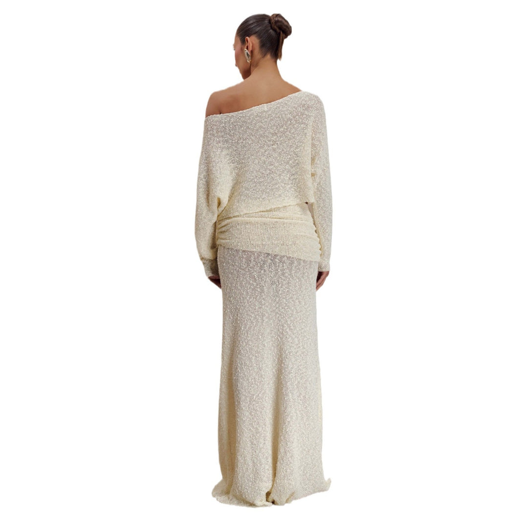 Elegant set for women composed of a cropped top and a maxi skirt with ruffle details Lune London