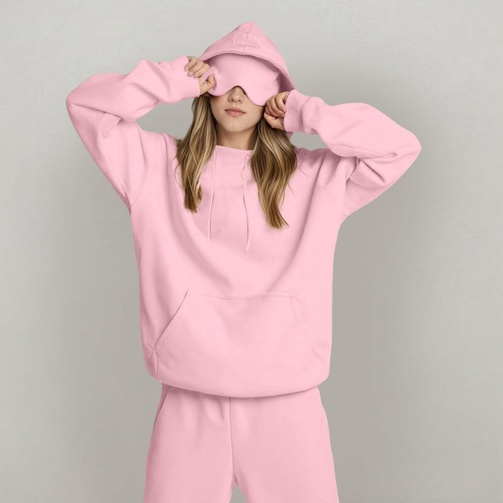 Ladies hoodie with integrated sleep mask Lune London