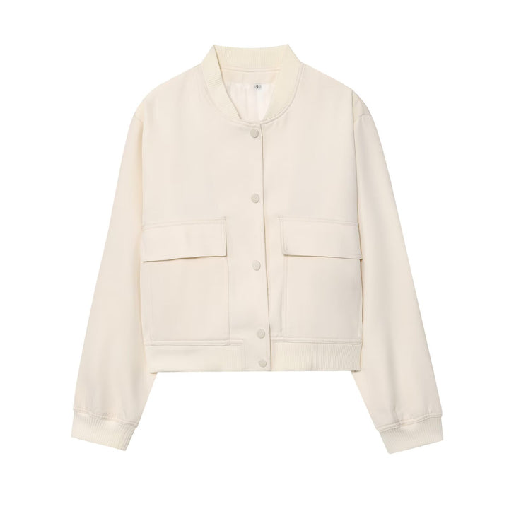 Casual bomber jacket for women with practical pockets and elastic hem Lune London