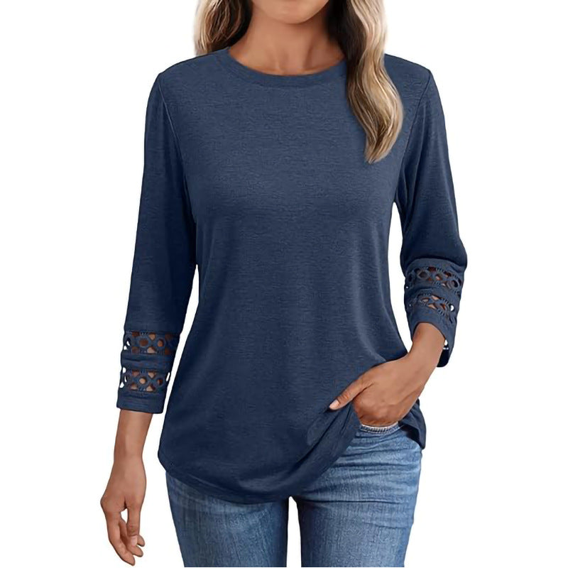 Ladies Long Sleeve Shirt with Lace Sleeves Lune London