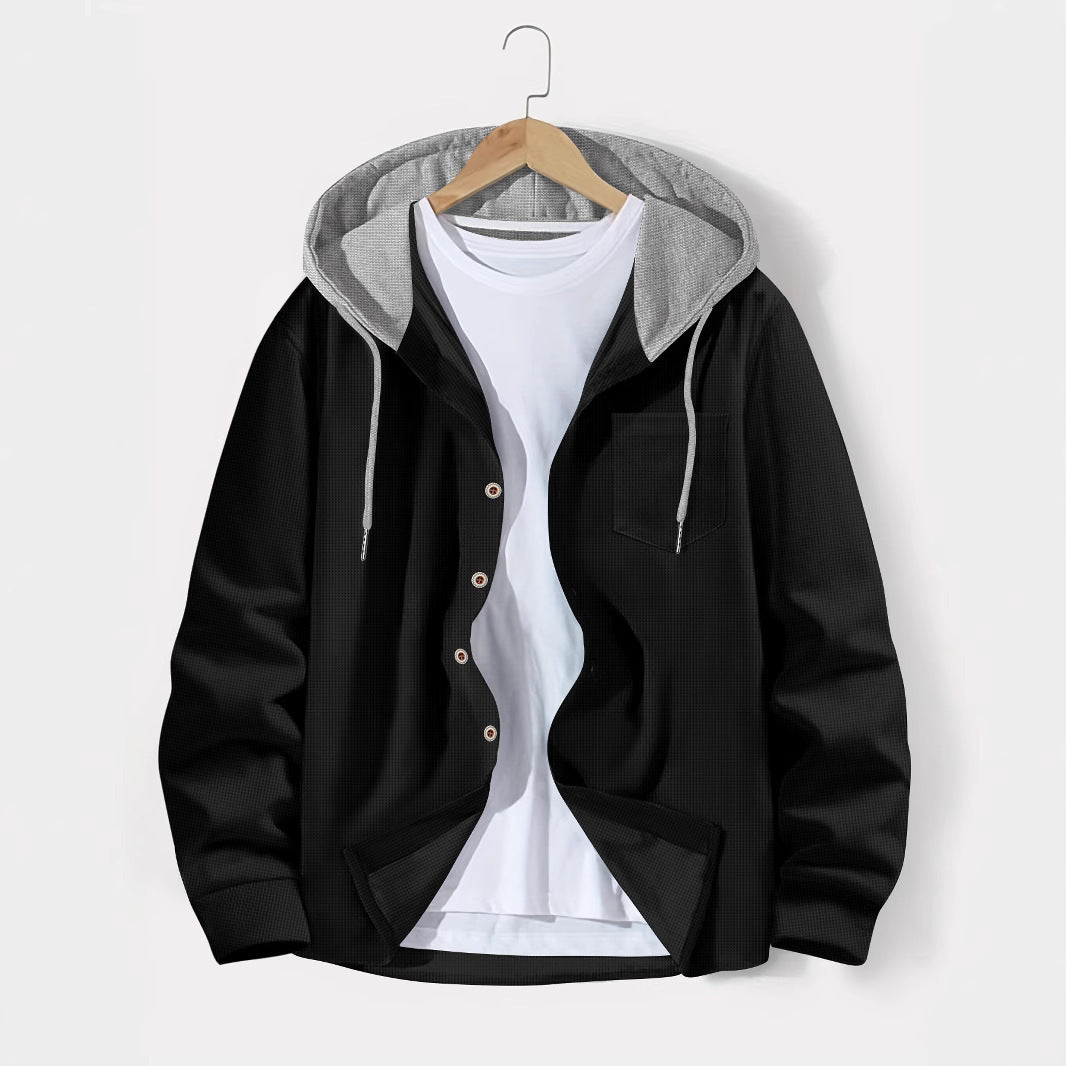 Casual men's jacket with hood and plaid pattern Lune London