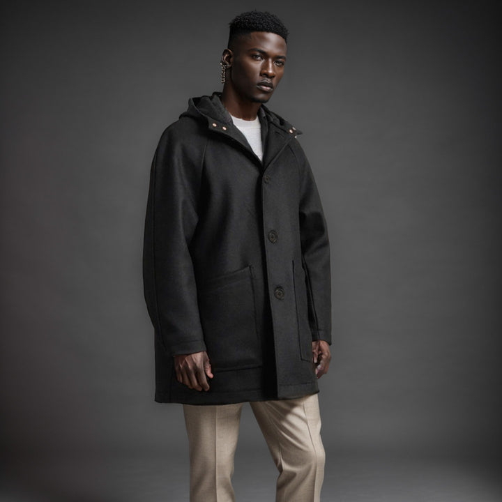 Practical and stylish softshell jacket for men with hood Lune London