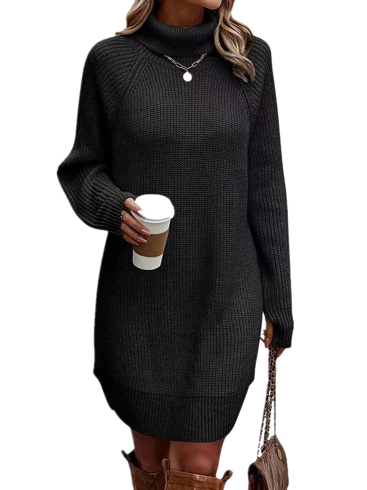 Knit dress for women with high collar Lune London