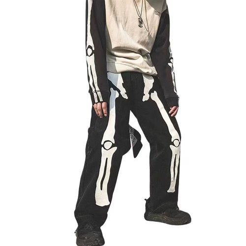 Women's Casual Cargo Pants with Eye-Catching Skeleton Design Lune London