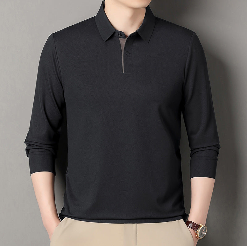 Men's 3/4 Sleeve Polo in Breathable Functional Fabric Lune London