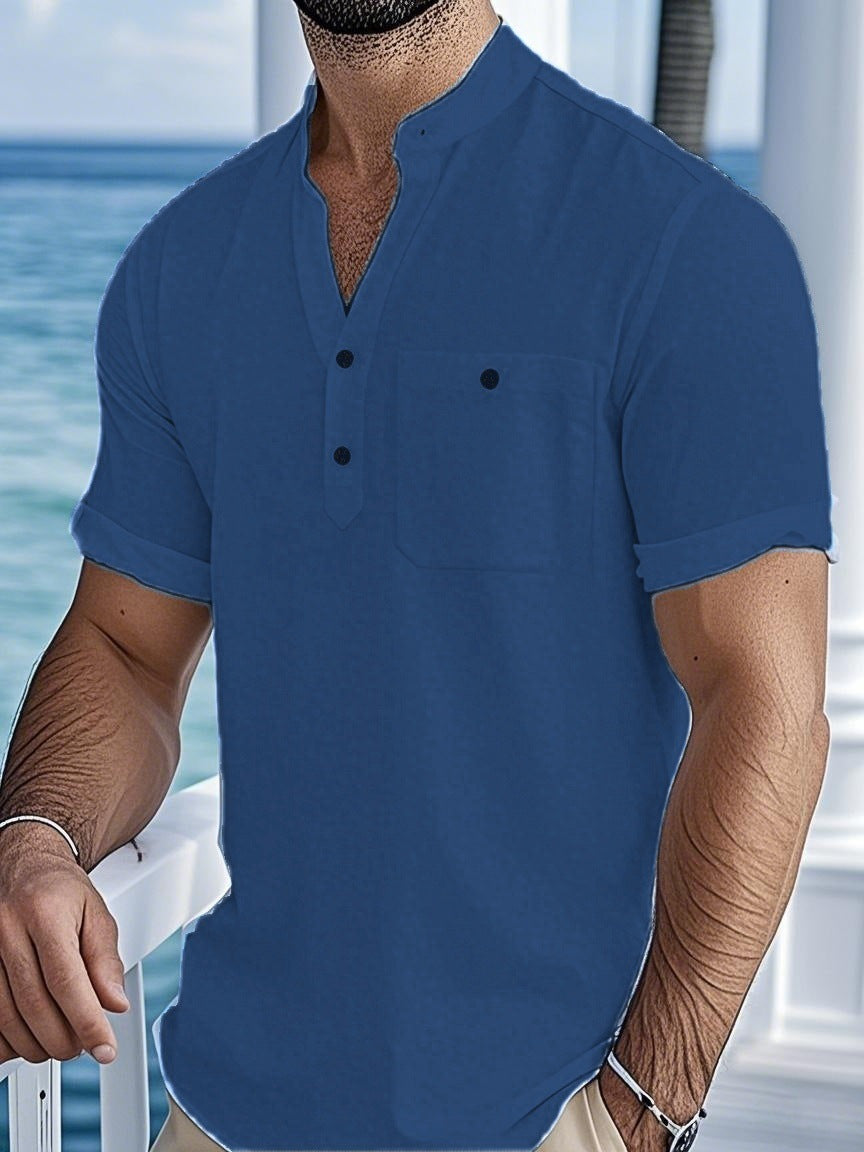 Casual short-sleeve shirt for men with button closure Lune London