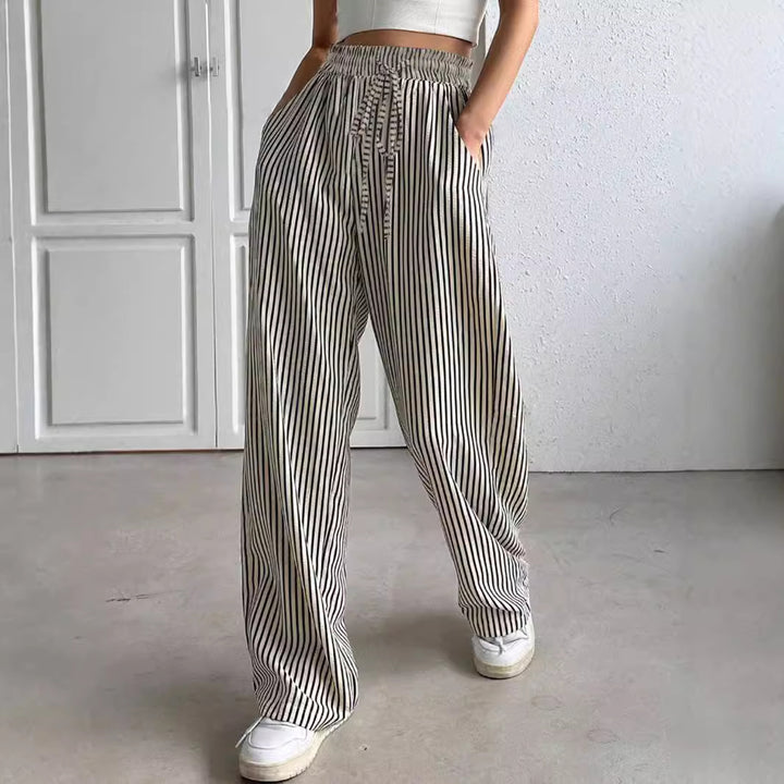 Ladies Wide Striped Pants Lune London