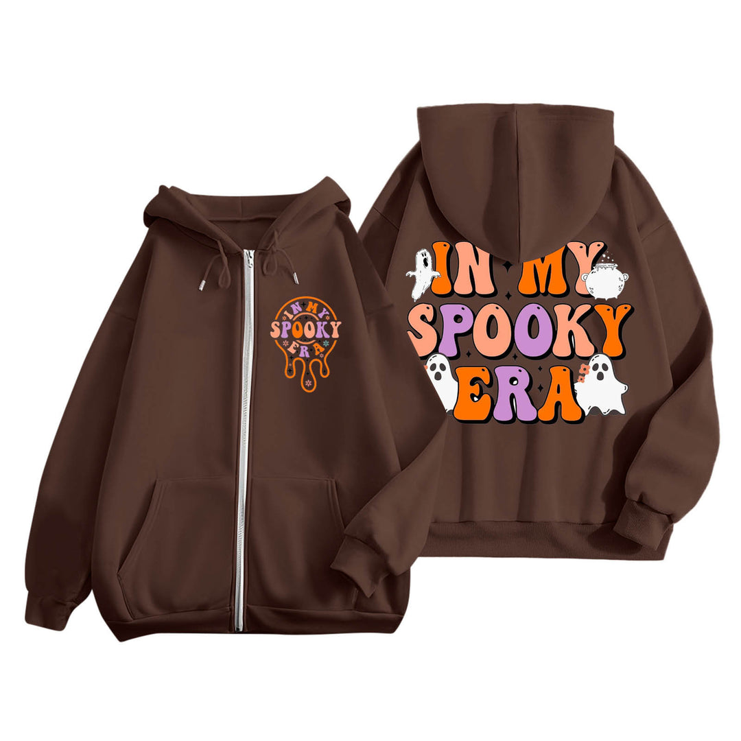 Hoodie pour femmes avec imprimé effrayant et poches kangourou Chic & Stil