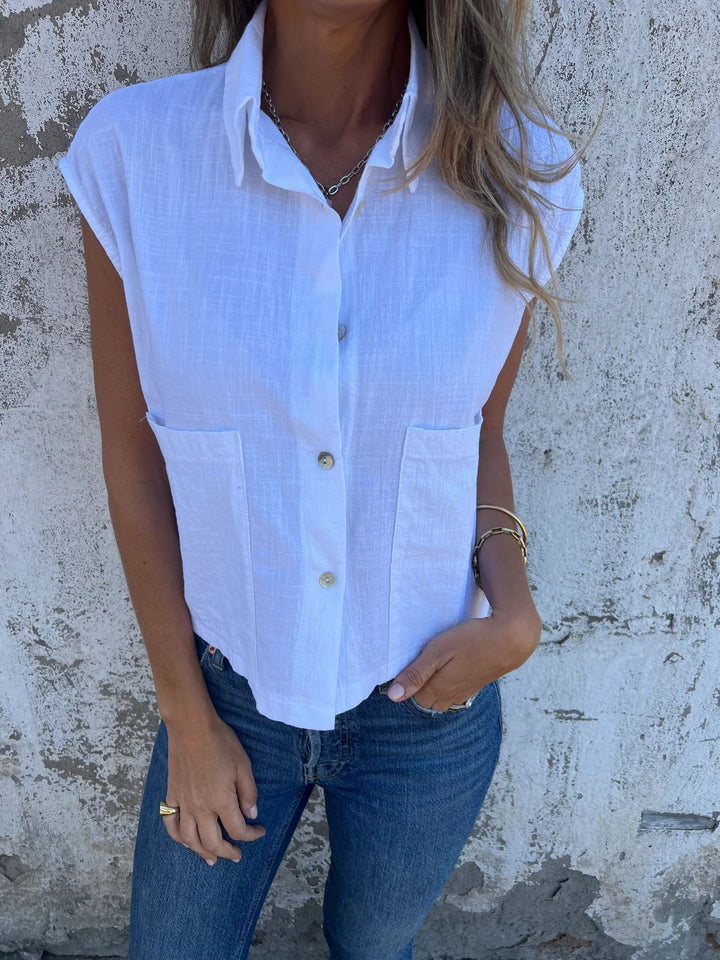 Women's blouse with a unique cut and practical pockets Lune London