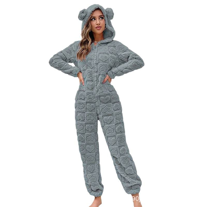 Ladies Comfortable Fleece Pants with Hood Lune London