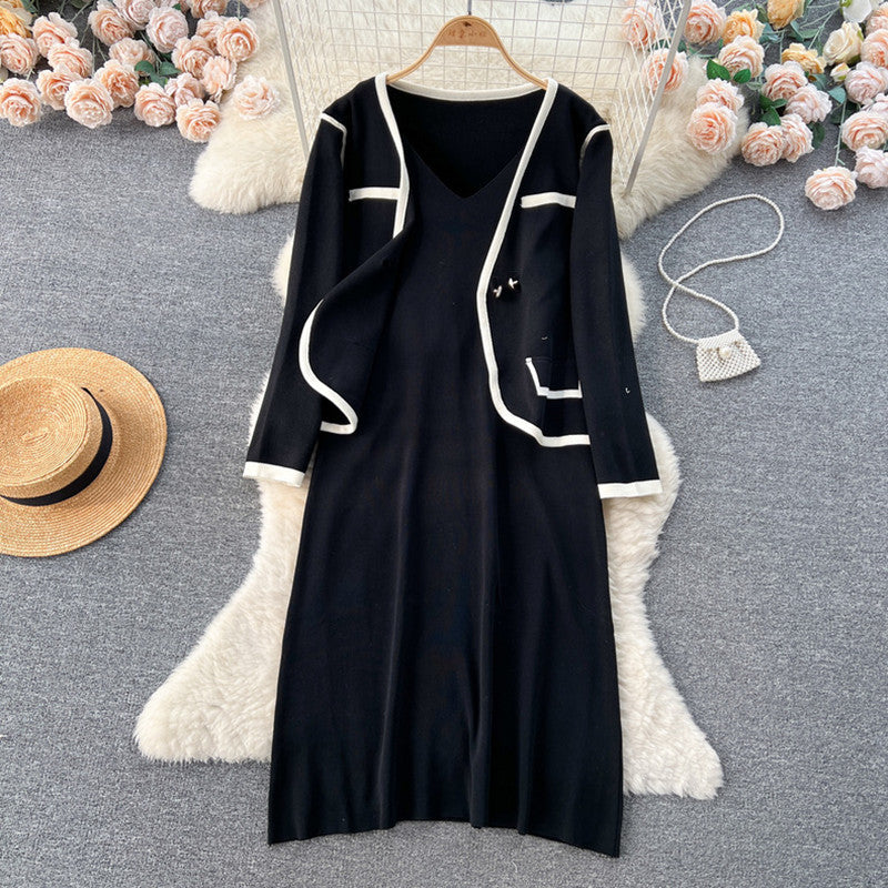 Elegant knitted dress for women with matching blazer Lune London