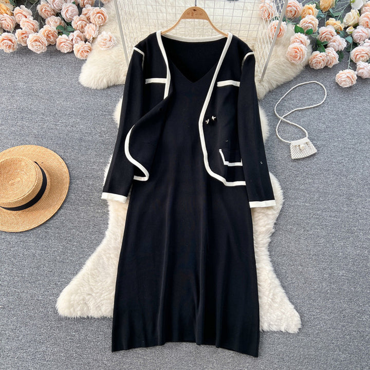 Elegant knitted dress for women with matching blazer Lune London