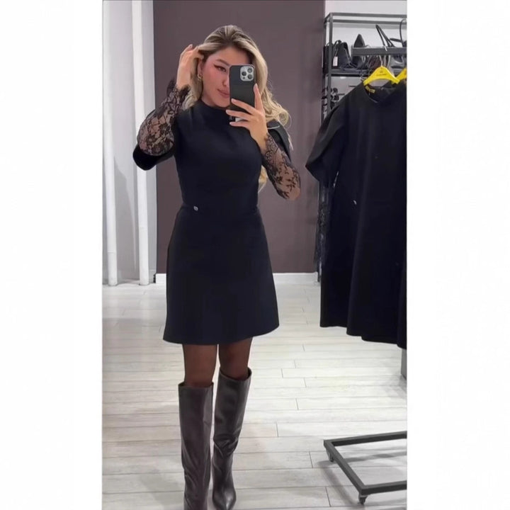 Robe Élégante Femme avec Dentelle et Coupe Ajustée Chic & Stil