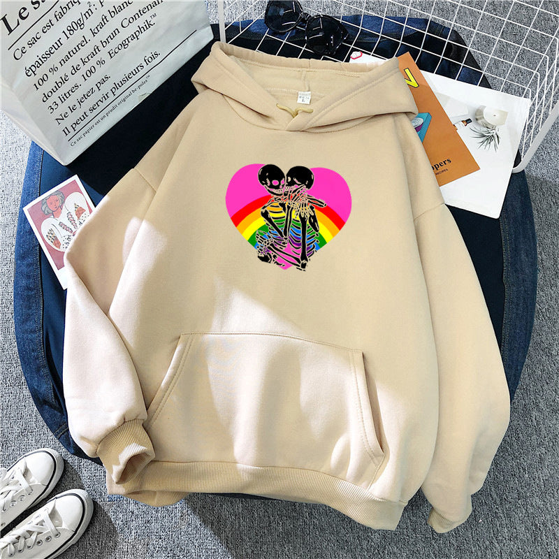 Ladies hoodie with colorful love motif Chic & Stil