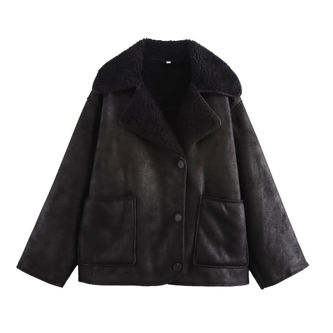 Women's transition jacket with plush lining and practical pockets Lune London